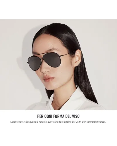 Ray-Ban R0101S Aviator Reverse 003/GR Argento Occhiali Da Sole