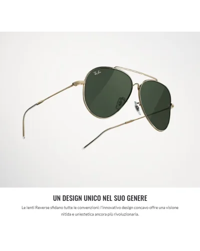Ray-Ban R0101S Aviator Reverse 003/GR Argento Occhiali Da Sole