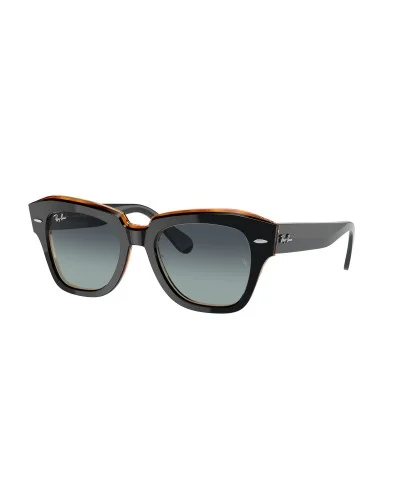 Ray-Ban 2186 State Street 132241 Black On Transparent Brown Occhiali Da Sole