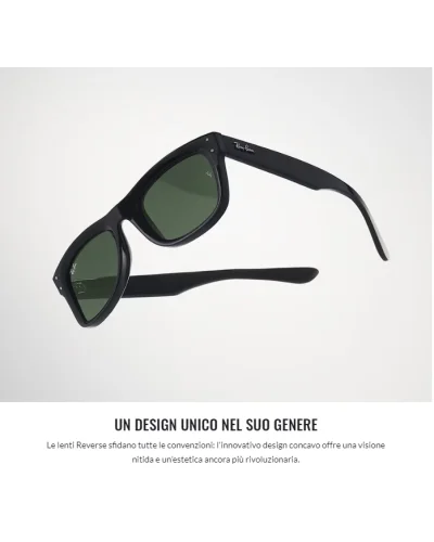 Ray-Ban R0502S Wayfarer Reverse 6707GR Grigio Scuro Trasparente Occhiali Da Sole