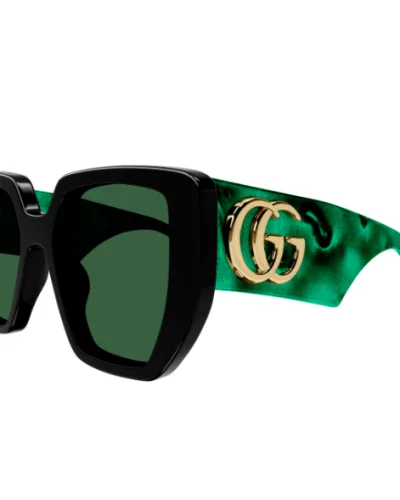 Gucci Gg0956S Colore 001 Nero/Verde Lenti Verdi Occhiali Da Sole