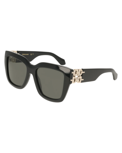 Ferragamo SF2083SE color 001 black with green lens - sunglasses