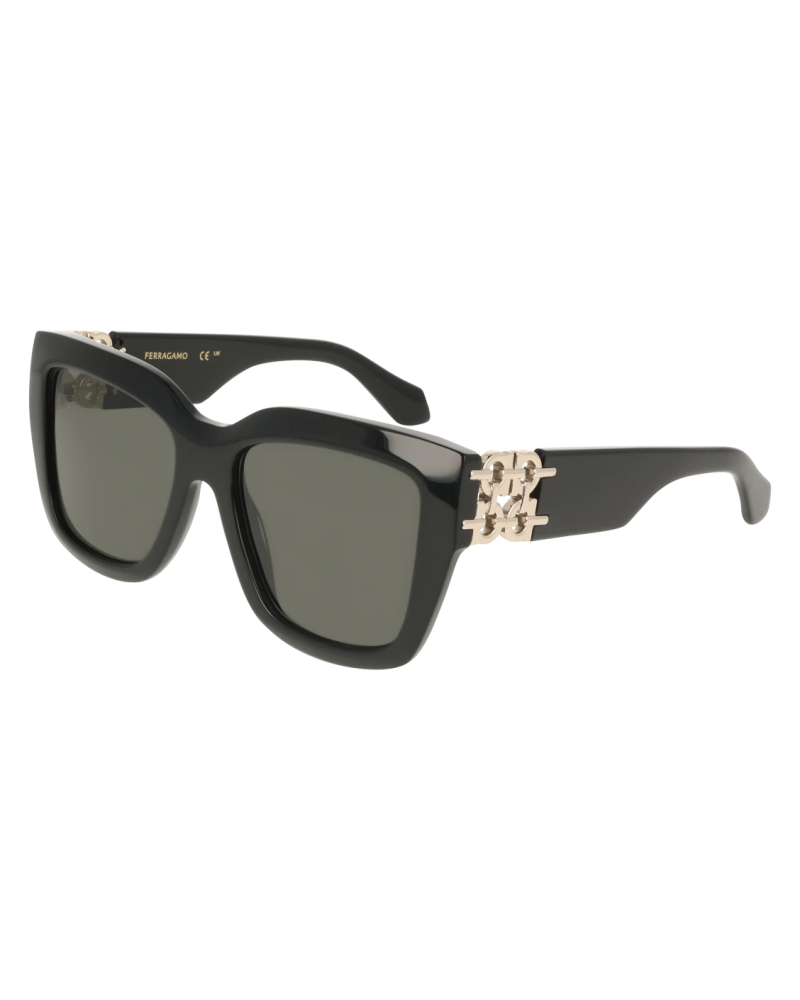 Ferragamo SF2083SE colore 001 Nero con lente Verde - Occhiali da Sole