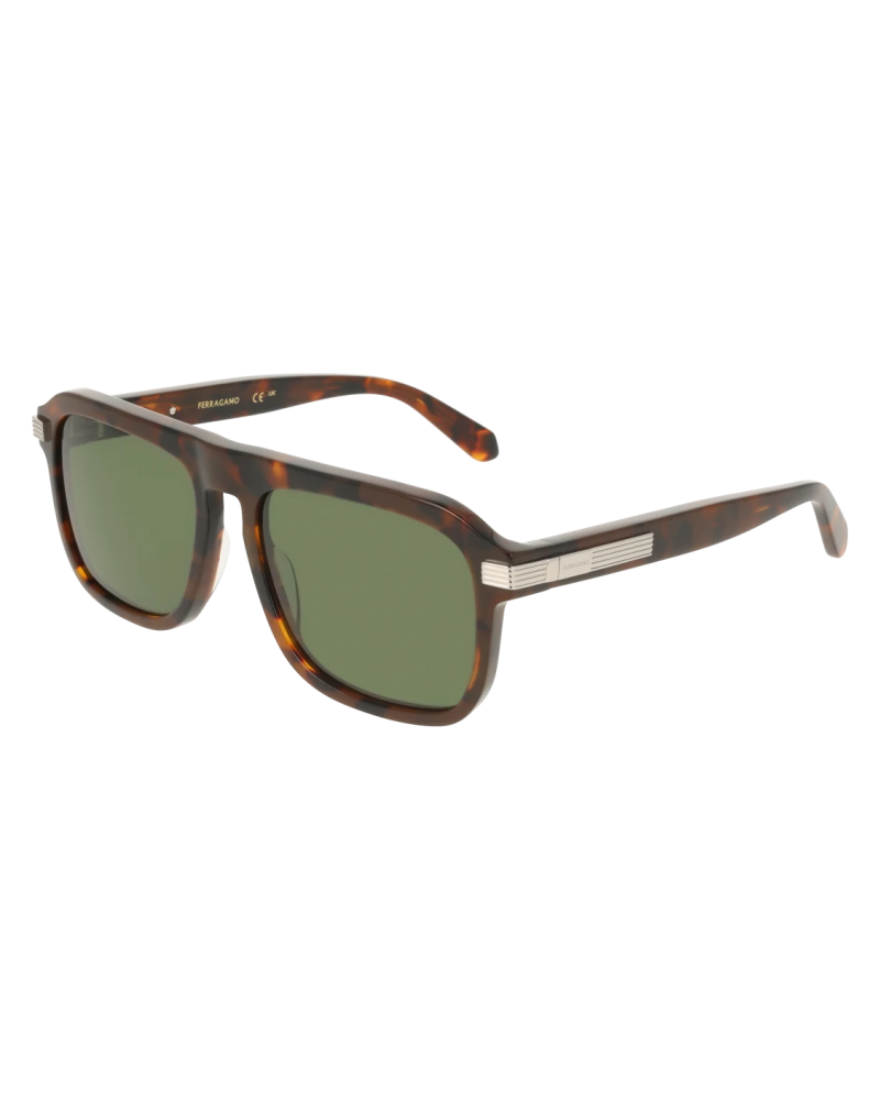 Ferragamo SF2087S Color 240 Havana Green Lens - Sunglasses
