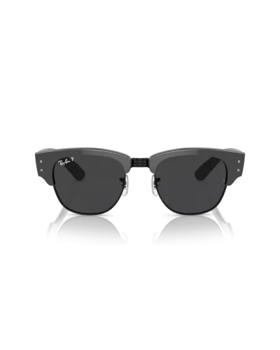Ray-Ban 0316s Mega Clubmaster 136748 Grigio Su Nero Occhiali Da Sole
