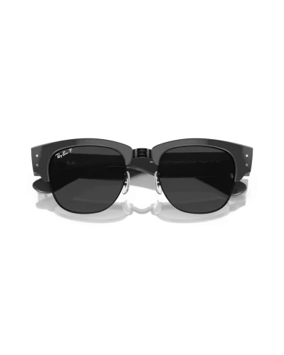 Ray-Ban 0316s Mega Clubmaster 136748 Grigio Su Nero Occhiali Da Sole
