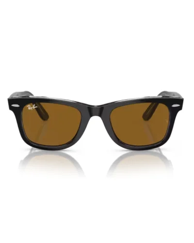 Ray-Ban 2140 Wayfarer 129433 Nero Su Trasparente Occhiali Da Sole