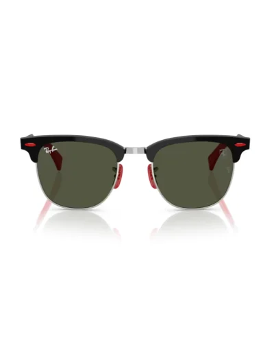 Ray-Ban 3807M F11031 Nero Spazzolato Su Argento Occhiali Da Sole